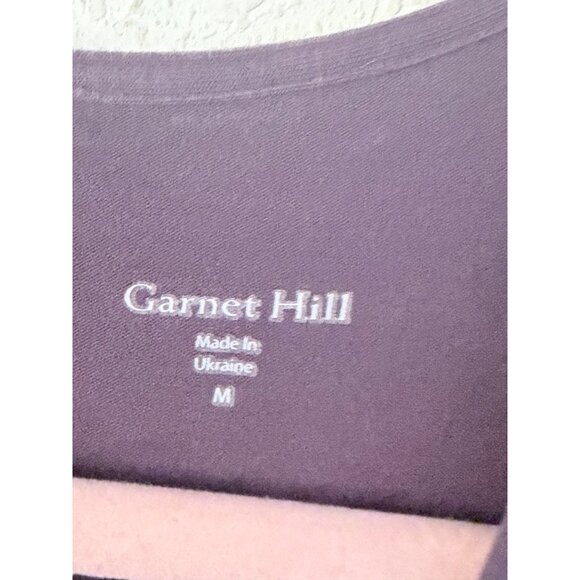 Garnet Hill Midi Dress Womens M Purple 3/4 Sleeve Comfort Stretch Casual - Picture 3 of 9
